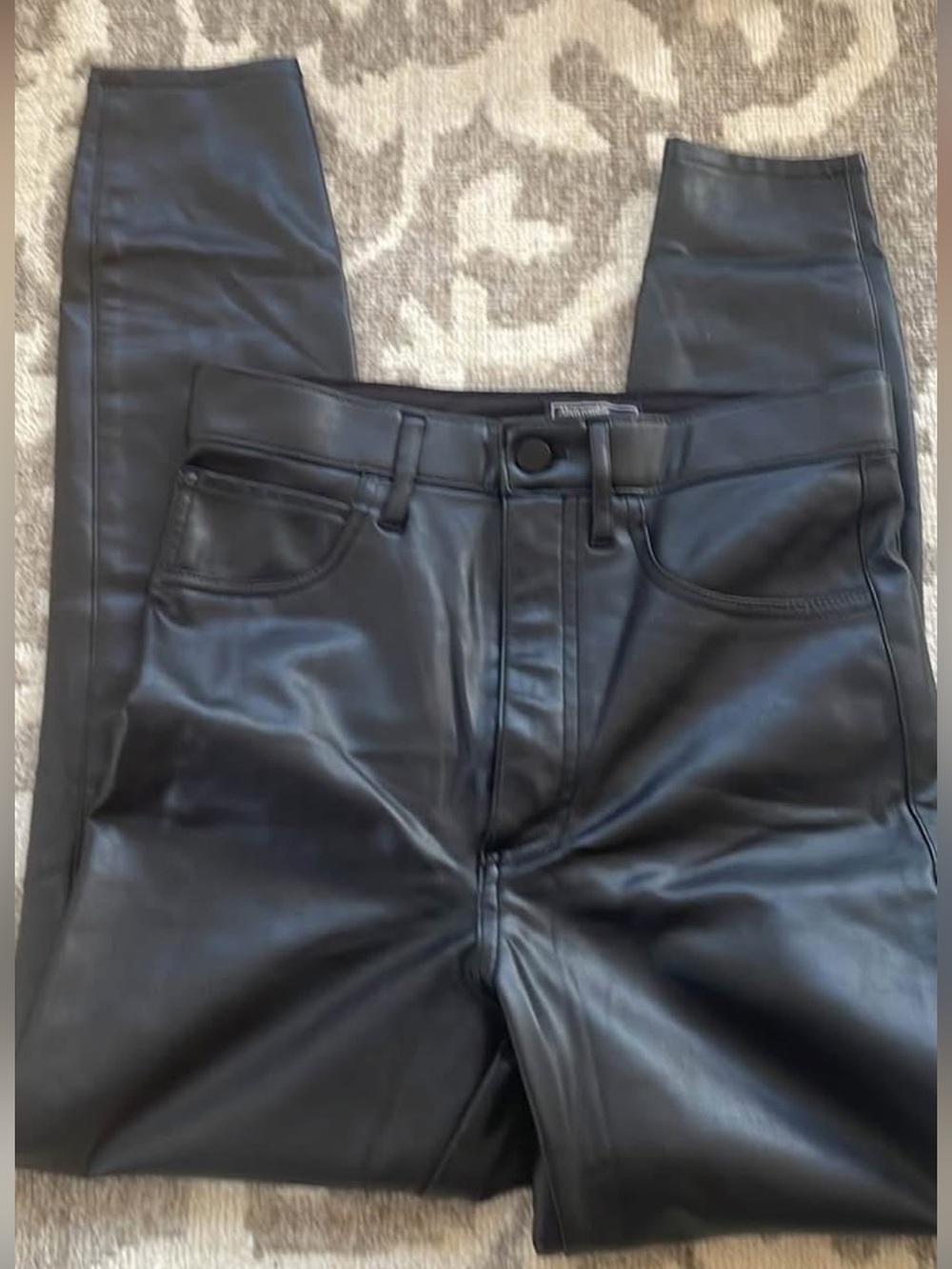 Abercrombie & Fitch Black Faux Leather High-Rise Skinny Pants